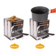 thumbnail image 3 of Foldable Medium Stainless Steel Camping Stove with Grill - Lightweight Backpacking Fire Pit for Outdoor Cooking, Compact Design with Vents for Efficient Burning, Includes Storage Bag, 3 of 6