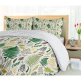 thumbnail image 5 of Ambesonne Woodland Duvet Cover Sets, Vintage Ferns Herbs Image, 2-Queen, Off White Multicolor, 5 of 7