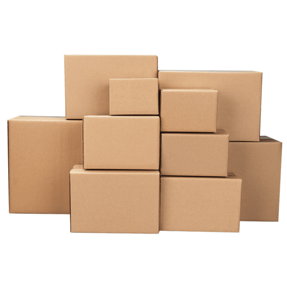 Tcbosik 100 Pack Corrugated Cardboard Storage Boxes, 6x4x4 inch Strong Paper Boxes for Shipping, Packaging, Moving for Home or Business, Yellow