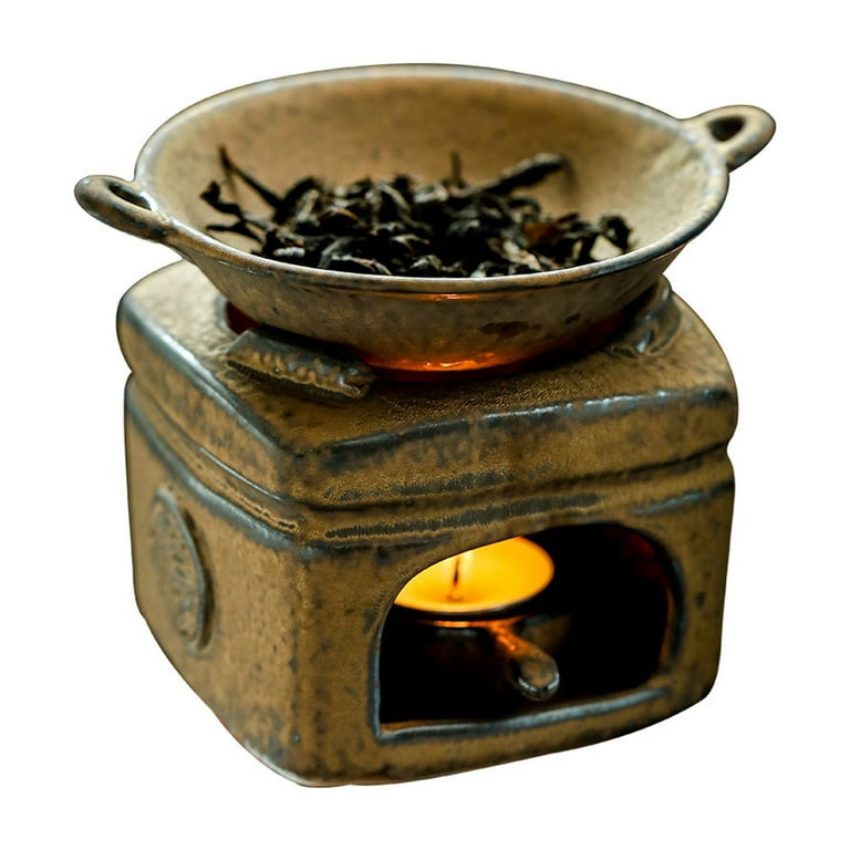 Oil Warmer Smokeless with Candle Spoon Furnace Fragrance Oil Burner Candle Burner Set Melt Warmer for Christmas Meditation Livingroom - Pattern Set