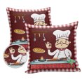 thumbnail image 2 of Red Retro Chef with Folk Cooking Food Outdoor Pillow Covers Waterproof Throw Pillow Cover 20x20in Set of 2,Square Decorative Pillowcases Cushion Case for Patio Sofa Couch,Buffalo Plaid Frame, 2 of 7