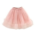 thumbnail image 2 of uublik Uniform Skirts for Girls Pink Layered Mesh Skirt Party Birthday Dance Princess Skirt Size 2T-8, 2 of 6
