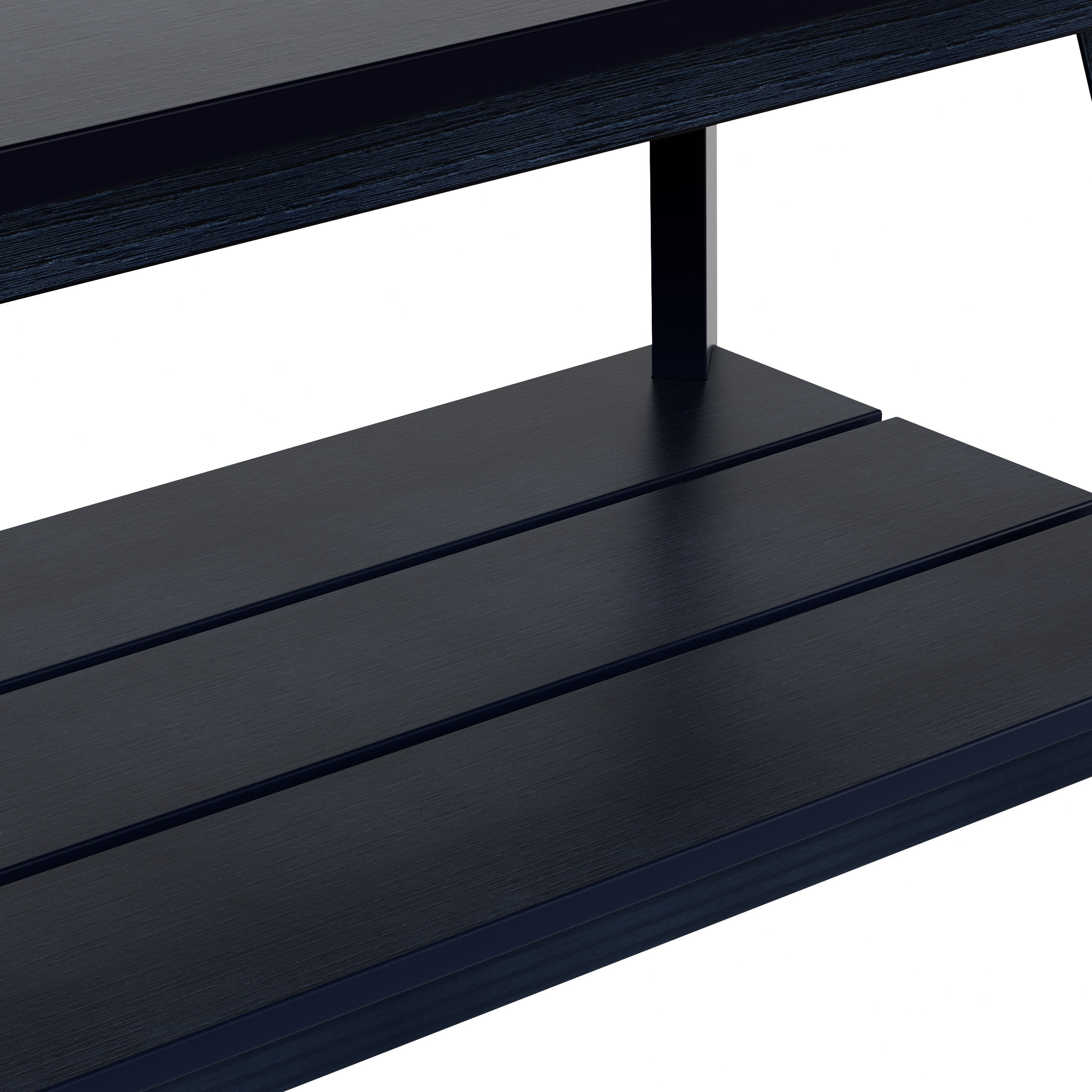 WestinTrends Tuscany Outdoor Coffee Table, Real Wood Like All Weather HIPS 2 Tier Patio Adirondack Coffee Table, Navy