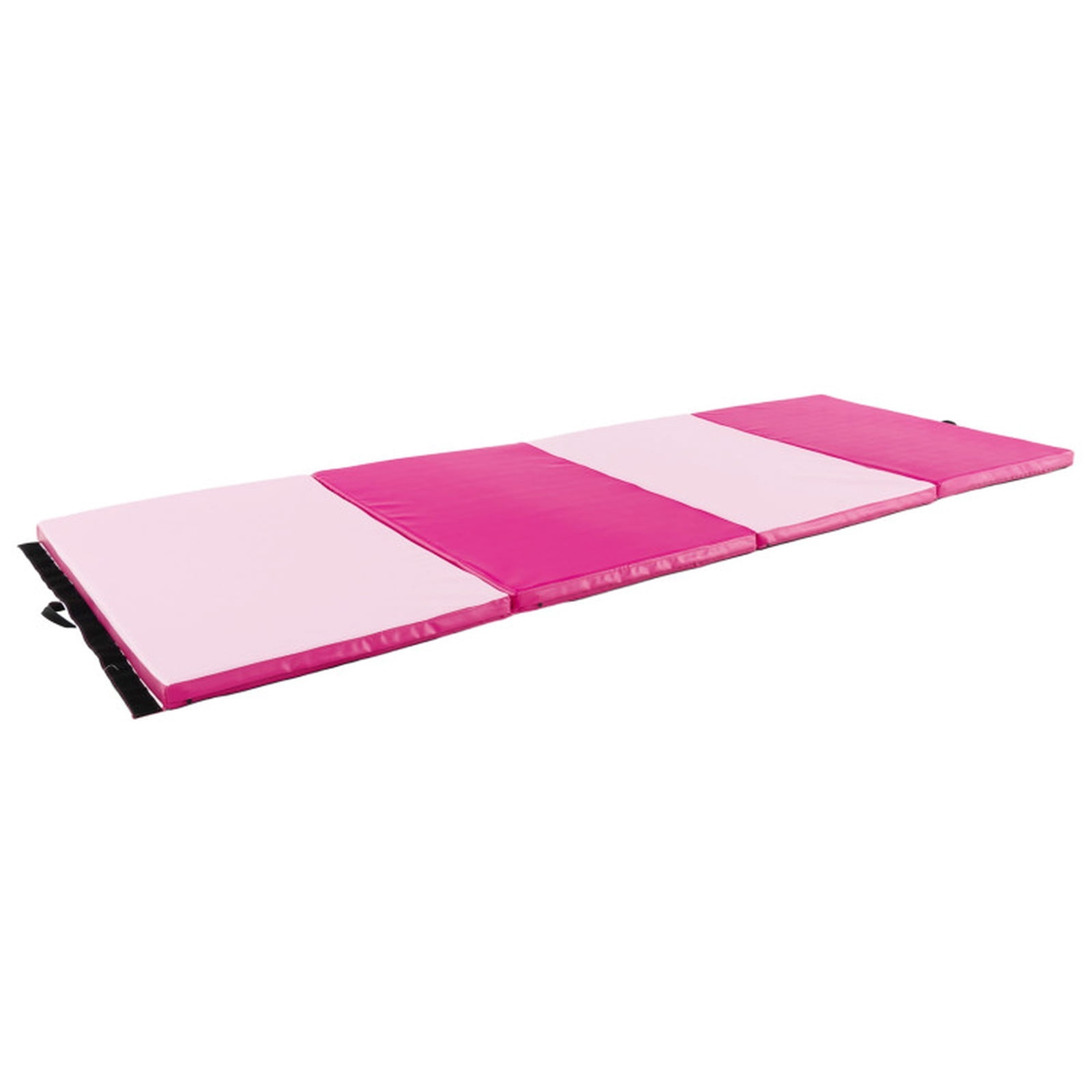 Airfind 4 Panel Folding Exercise Mat with Carrying Handles and Thick Foam for Home Gym Gymnastics Yoga and Tumbling Workouts, Pink