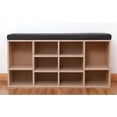 thumbnail image 3 of Banc de Rangement en Bois Naturel pour Chaussures avec Coussin Doux pour l'Entrée, 3 of 6