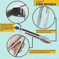 thumbnail image 3 of Kitchen Barbecue Tongs 9" Non-Slip Locking Mechanism Stainless Steel Cooking Tongs, Set of 3 (Silver), 3 of 5