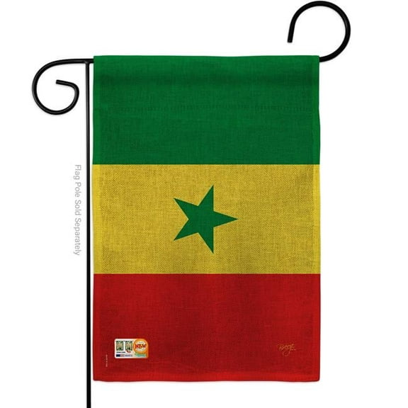 13 x 18.5 in. Senegal Burlap Flags of the World Nationality Impressions Decorative Vertical Double Sided Garden Flag