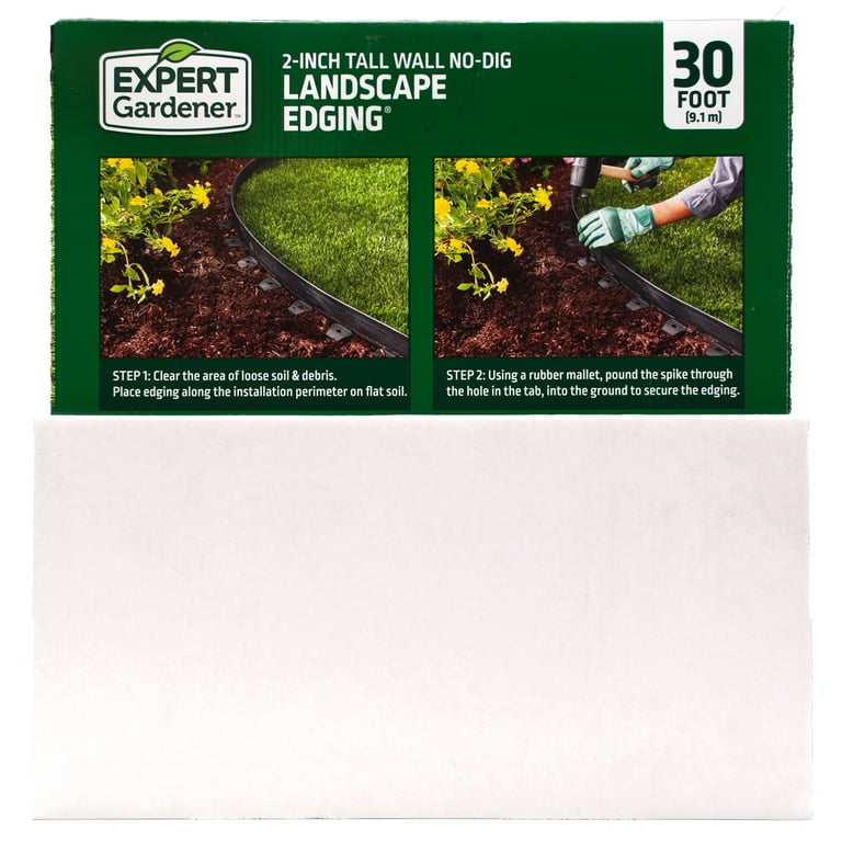 Expert Gardener 2-inch Tall Wall Landscape Edging, 30-ft, Plastic