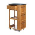 thumbnail image 2 of Accent Plus 10018319 Marble-Top Bamboo Rolling Kitchen Cart, 2 of 2