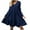 Navy, variant on Fesfesfes Women Dress Spring Casual V-Neck Solid Long Sleeve Ruffle Mini Dress Plus Size $10