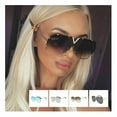 thumbnail image 3 of Grandes Lunettes de Soleil Surdimensionnées pour Dames Femmes Designer Grande Monture Rétro Vintage, 3 of 3