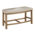 thumbnail image 5 of Natural Rustic Wood 6pc Dining Set in Counterheight with Beige Linen Chairs, 5 of 5