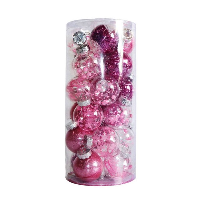 Back to School Decorations hanging ornament Hangs Christmas Ball Plastic Ball Set Ceiling Decoration Pendant Christmas Day Wedding Party Christmas Ball Christmas Color Transparent Plastic Ball