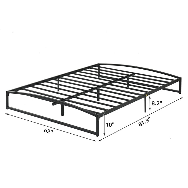 Cama baja Queen - estructura metálica reforzada de 6 pulgadas - base resistente para colchón - sin somier - perfil bajo - fácil montaje - antideslizante y silenciosa