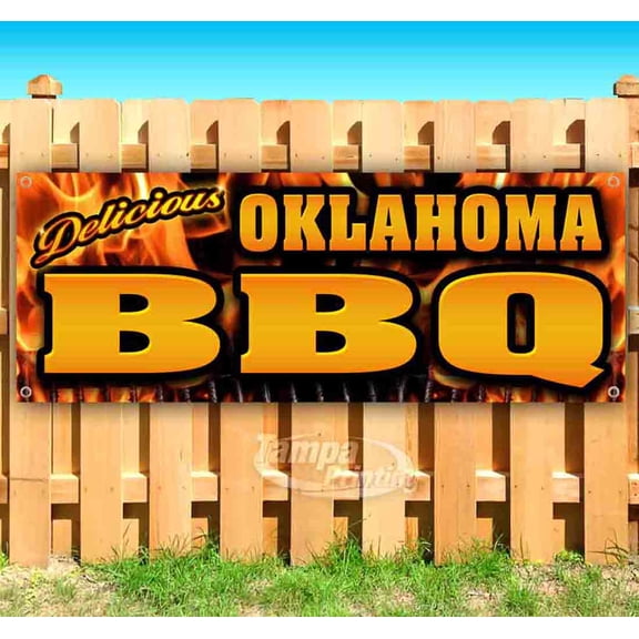 Oklahoma BBQ 13 oz Vinyl Banner With Metal Grommets