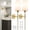 White Fabric+Gold Pole, variant on Battery Operated Wall Sconces with Remote Control,Wall Sconces Set of Two,3000K-5000K 3 Colors Rechargeable Wireless Wall Light for Bedroom, Hallway