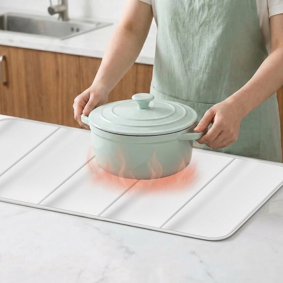 Ikoopy 35" Heat Resistant Mat for Food Warming Mats Foldable Heat Resistant Pads for Countertop Waterproof Hot Pad for Air Fryer Coffee Maker Oven