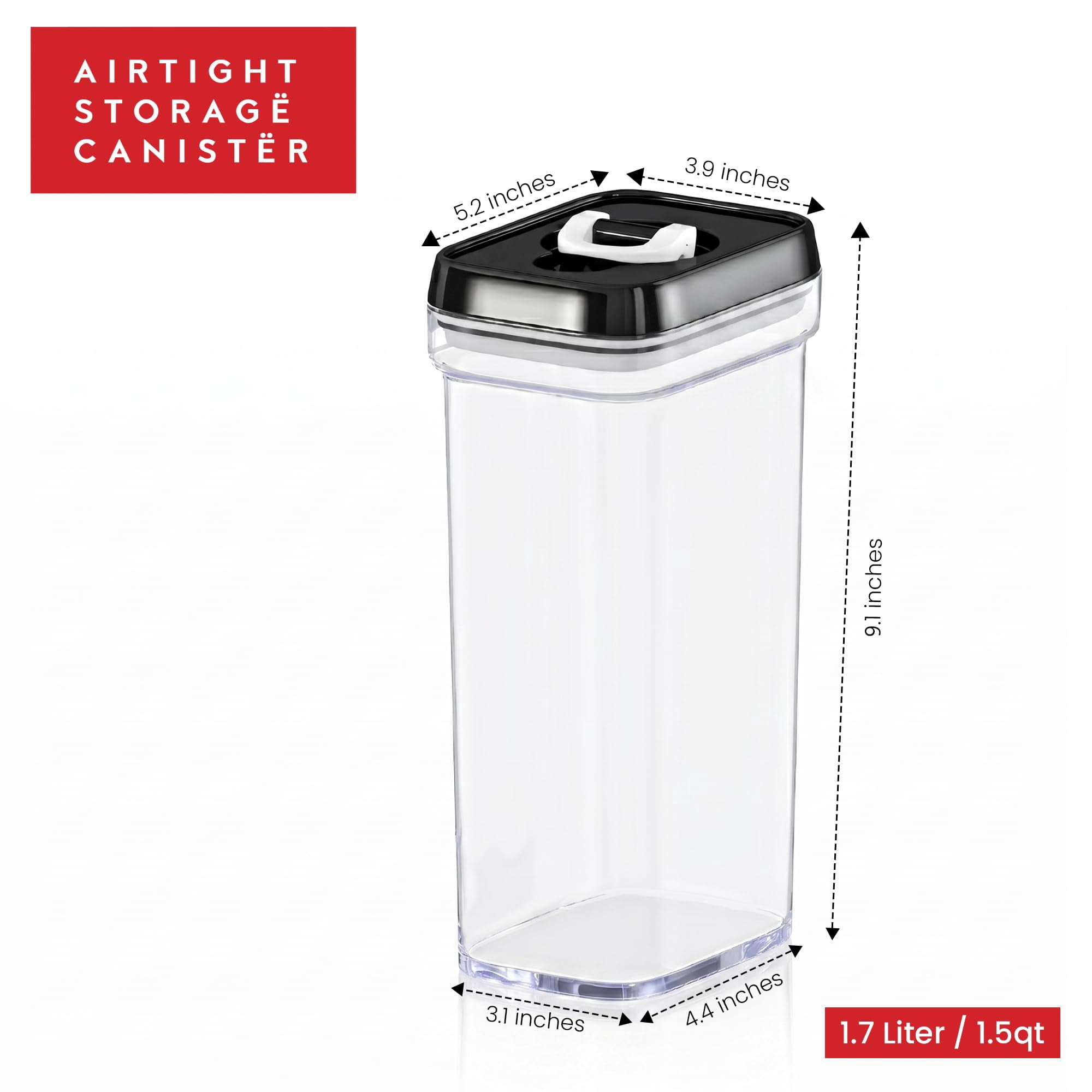 Food Storage Jars & Containers 02 - 1.4 Liters (Set of 4) Pantry Organization