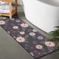 thumbnail image 2 of Pioneer Flower Floral Print Pattern Bathroom Rugs Mat, Non Slip Microfiber Bathroom Rug with Rubber Backing, Soft Mats for Bathroom Floor Tub Shower, 17"x47", 2 of 5