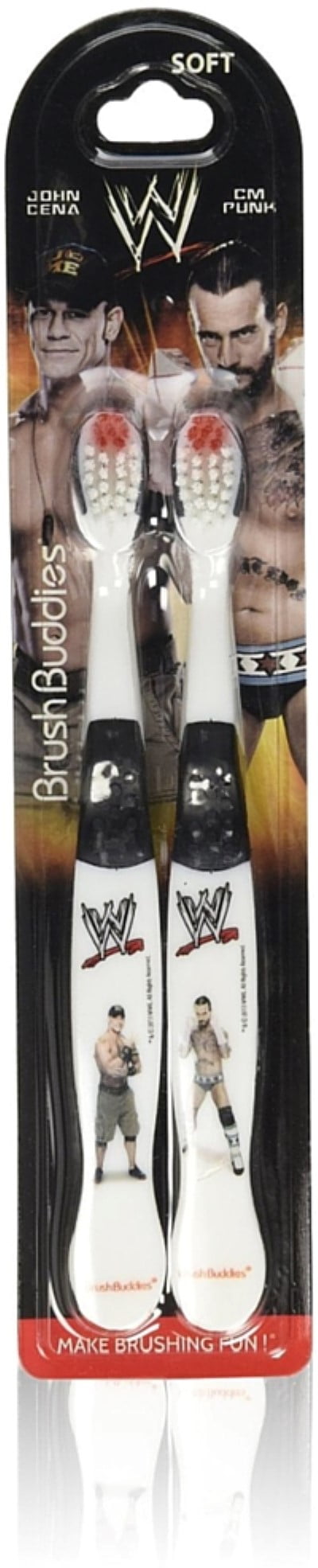 BrushBuddies WWE John Cena & CM Punk Toothbrushes 2 Each