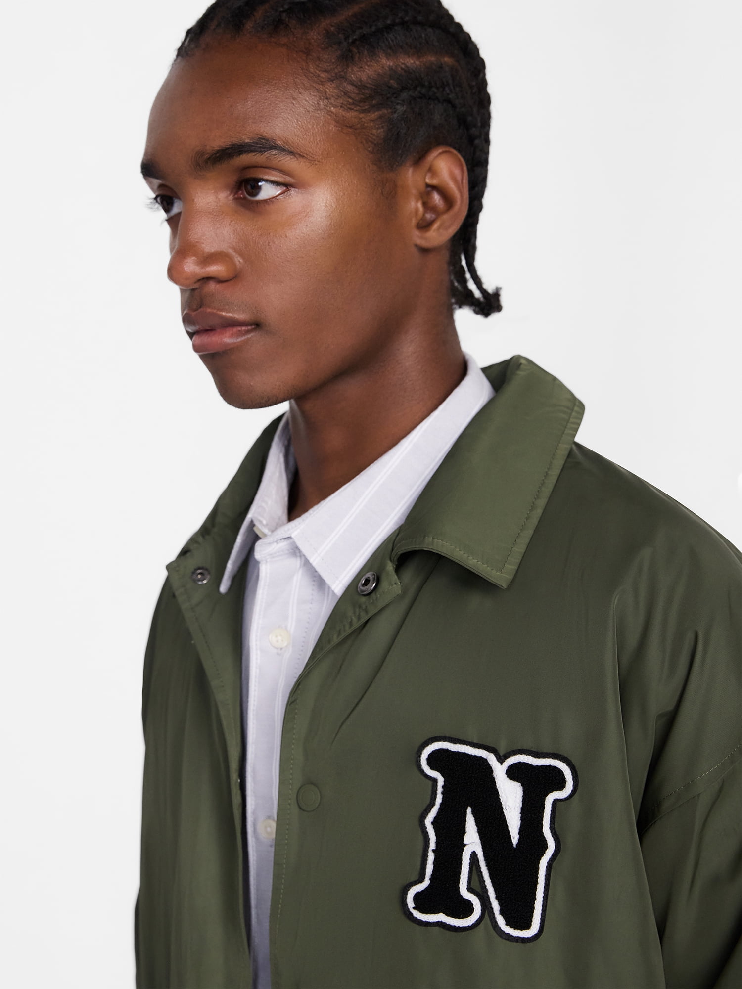 No Boundaries Coaches Jacket with Long Sleeves, Men's S-3XL