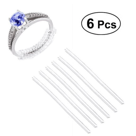 6 Pcs Invisible Ring Size Adjuster TPU Ring Guard Clear Ring Size Reducer for Loose Rings(Thin)