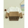 thumbnail image 2 of FOCUSNORM Chandail d'Automne pour Bébé Contraste Couleur Manches Longues Col Rond Tricot Chandail en Molleton d'Hiver, 2 of 9