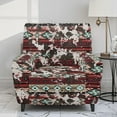 thumbnail image 2 of Renewold American Tribal Cow Print Red Cover for Recliner with Foot Rest Washable Couch Cover Reclining 4 Pieces Anti-Slip Lazy Boy Recliner Chair Protector for Pets, Cats, Kids, 2 of 8
