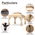 thumbnail image 3 of MASTERCANOPY 11 x 11ft Pop-up Gazebo Outdoor Canopy Tent with Mesh Walls, Khaki, 3 of 8