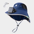 thumbnail image 2 of THDHVS Toddler Hat,Solar USB Charging Fan Sun Hat UPF Wide Brim Cooling Breathable Outdoor Summer Cap with Charging Cable,Kids Hats Boys Blue Free Size, 2 of 10