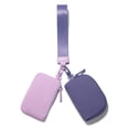 thumbnail image 1 of Llavero Viverte con cierre redondo, pequeño, portátil, con doble bolsillo, monedero desmontable, regalo para mujer, viajes, deportes al aire libre (lavanda y morado), 1 of 7
