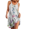 thumbnail image 2 of TopLLC Robe Sans Manches Col Rond Robe Bohème Imprimée Florale d'Été T-Shirt Sans Manches Mini Robes de Plage pour Femmes en Solde, 2 of 5
