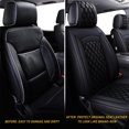 thumbnail image 2 of Leather Car Seat Cover 5 Seats for Chevy Silverado GMC Sierra 1500 2500HD 3500HD 2007-2022 Full Set Cushion Seat Covers for Cars Durable Waterproof, Black, 2 of 10