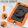 thumbnail image 3 of TECH CIRCLE Case for Apple iPad Mini (7.9") Tablet - [Built with Screen Protector] Heavy Duty Protection Rugged Case with Kickstand Portable Handle Drop Proof Cover, Orange, 3 of 10