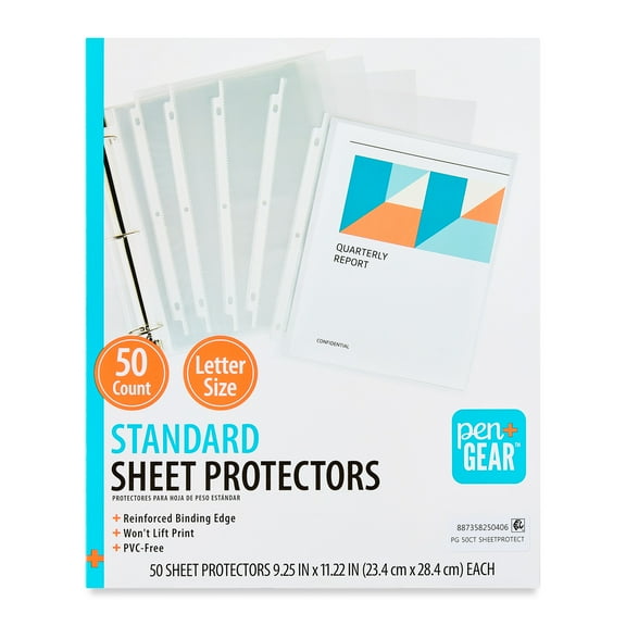 Pen + Gear Standard Sheet Protectors 50 Sheets, 8.5" x 11"