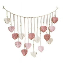 Woven Leaves Macrame Wall Hanging Ornament, Handmade Woven Art Wall Tapestry Home Decoration for Bedroom Living Room A