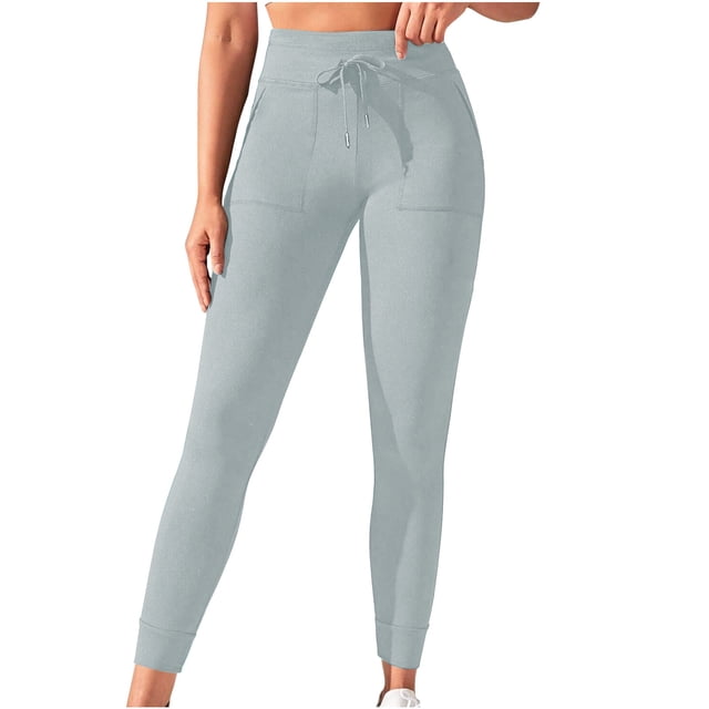 Birdeem Pants for Women Women Solid Color Drawstring Waist Up Exercise Yoga Pants with Side Pockets