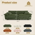 thumbnail image 6 of Muumblus 80.5" Corduroy Loveseat Sofa, Oversized Upholstered 2-Seater Fluffy Cloud Sleeper Couch for Living Room/Apt, Green, 6 of 9