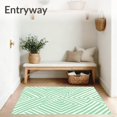 thumbnail image 3 of ODIKA 6'x9' Machine Washable Non-Slip Area Rug, Modernist Striped Parallel Zigzag Wavy Brushstroke Pathway High Traffic Rug, Green, 533405, 3 of 5