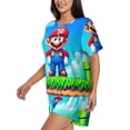 thumbnail image 2 of Lsque Mario Women's Short-Sleeved Pajama Set - 2 Piece Soft and Lightweight Sleepwear Set-Medium, 2 of 9