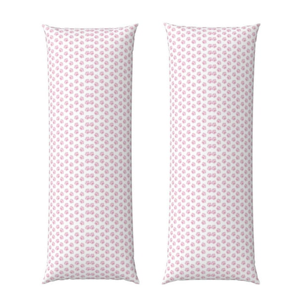Balery Pink Paw Funda Protectora para Almohada Corporal de Algodón Hipoalergénico con Cierre(55 x 21 pulgadas), Almohadas No Incluidas
