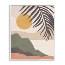 Stupell Industries Tropical Boho Scene Landscape & Nature Painting White Framed Art Print Wall Art, 24 x 30