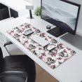thumbnail image 2 of Long Mouse Pads for Desk,White Floral Skull Pattern Desk Mats on Top Of Desks, Desk Mouse Pad Extra Large with 3mm Non-Slip Base and Stitched Edge for Gaming,Office,Work,Home 31.5"x11.8", 2 of 6