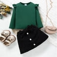thumbnail image 2 of NIEWTR Baby Girl Fall Clothes Toddler Fall Winter Outfit Girl Sweatshirt Shirt Pants Sweatshirt Pullover Tops Jogger Pants Pajamas & Dailywear Set,2-3 Years, 2 of 4
