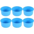 thumbnail image 1 of Silicone Mini Cake Molds 4 Inch Round Baking Pan Non-Stick Silicone Baking Mold Bakeware Pan Reusable Blue, Set of 6, 1 of 8