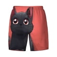 thumbnail image 4 of Lsque Mens Swim Trunks Cute Black Kitten Cartoon Pattern - Bathing Suit Compression Liner - Beach Swim Shorts Swimwear - (S-3XL) - Stretch Quick Dry -, 4 of 9