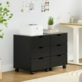 thumbnail image 6 of Farini 3-Drawer File Cabinet for Home Office, Mobile Wooden File Cabinet, for Under Desk Storage, Black, Non-Assembled, 6 of 6