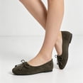 thumbnail image 5 of Domuza Womens Bowknot Ballet Flats Pointy Toe Casual Flat Shoes Suede Dressy Wear to Work Slip-Ons Moccasins Loafers summer Army Green 10（EU-43）, 5 of 6