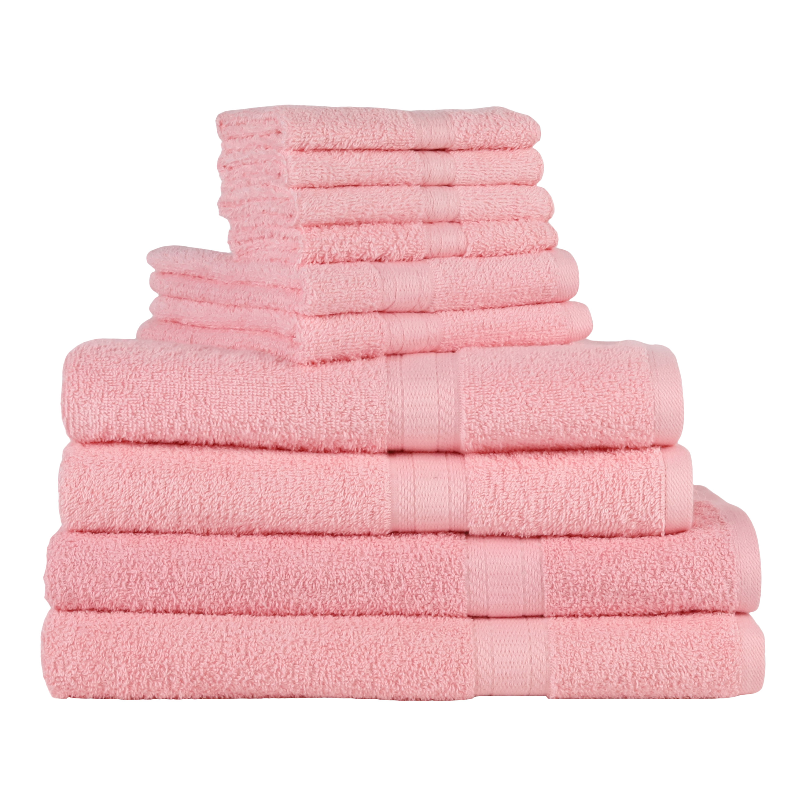 Mainstays Solid 10-Piece Towel Set, Daylily Pink - Walmart.com