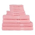 thumbnail image 5 of Mainstays 10 Piece 100% Cotton Towel Set, 2 Bath Sheets, 2 Bath 2 Hand and 4 Washcloths, Super Soft and Highly Absorbent Basic Solid Towel Set for Bathroom, Hotels, Spa and Gym – Pink, 5 of 7